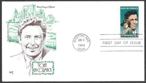 US 1984 JOHN McCORMACK STAMP FDC SCOTT #2090 PERFORMING ARTS MARG CACHET - Picture 1 of 2