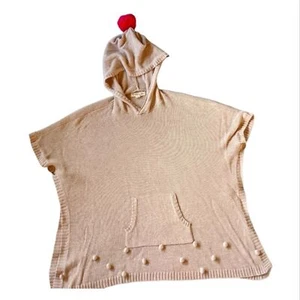 Tucker+Tate Hooded Pom Pom Lightweight Sweater Poncho Kangaroo Pocket Girls' 8 - Picture 1 of 4