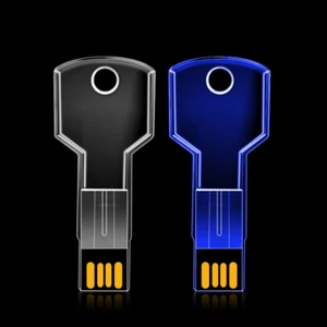 Crystal key Led Light Flash Drives 32GB Pen Drive 64GB Custom Logo Memory Stick - Picture 1 of 9