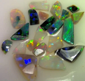 9cts Lightning Ridge natural opal rub parcel, 21 small bright pcs *see video* - Picture 1 of 7