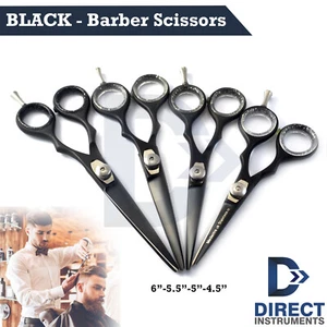 BLACK Professional Barber Scissors Hair Cutting Hairdresser Shears Salon Trimmer - Picture 1 of 8