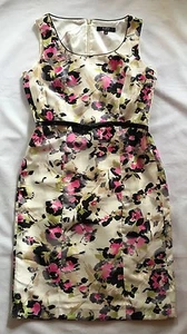 EUC Alex Marie Damenkleid elfenbeinfarben geblümt gefüttert - Größe 4 - Bild 1 von 3