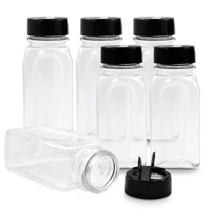 6 Pack 14oz Clear Plastic Spice Jars with Shaker Lids Seasoning Containers - Picture 1 of 7