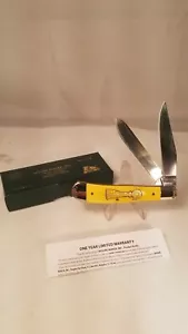 Moore Maker Matador, Texas 5202WM Trapper Knife Yellow Bone Handles 2019 NIB - Picture 1 of 8