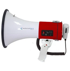 75W Megaphone Bullhorn Red Lightweight Portable PA w/ Mic, Siren, USB/SD Input" - Picture 1 of 8