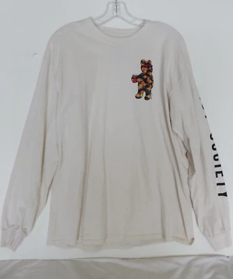 Riot Society Drinking Bear Long-Sleeve Graphic Tee  Cotton Made in USA - Image 1 of 4