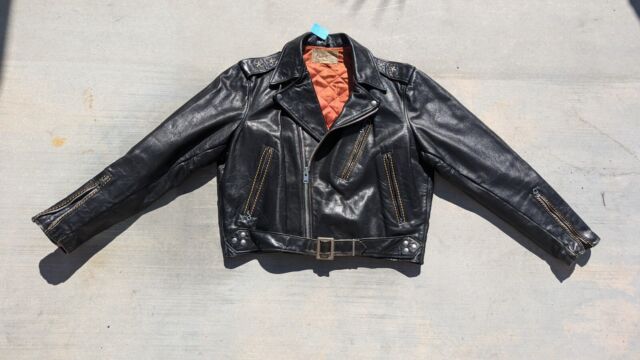 Black Leather Vintage Outerwear Coats & Jackets for Men for sale