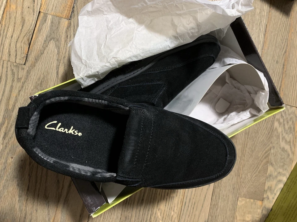 ZAPATILLAS DE INVIERNO CLARKS HOMBRE Randy Cuero Negro DESLIZABLES INTERIOR/EXTERIOR 8 M Foto 1 de 3