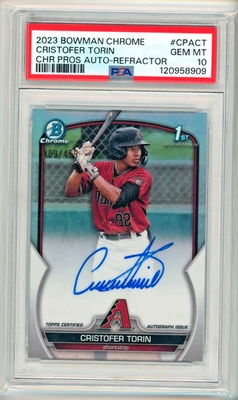 Christofer Torin PSA 10 2023 Bowman Chrome Refractor Autograph /499 - Image 1 of 2