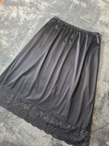 Vassarette Schlupfrock Damen L schwarz Spitze Gummibund witchy dunkel romantisch - Bild 1 von 11
