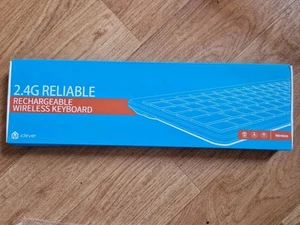 iClever Wireless Keyboard IC-GK08 2.4G QWERTY Slim White. Brand New - Picture 1 of 5