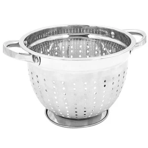 Colador colador profundo de acero inoxidable de 24 cm mango redondo cocina pasta vegetal - Imagen 1 de 16