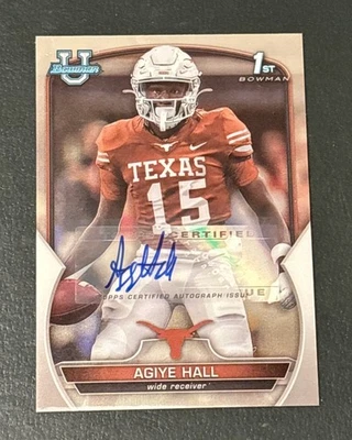 2022 Bowman Chrome U Agiye Hall Auto Card #90 1st Bowman SP Texas Longhorns - Image 1 of 2