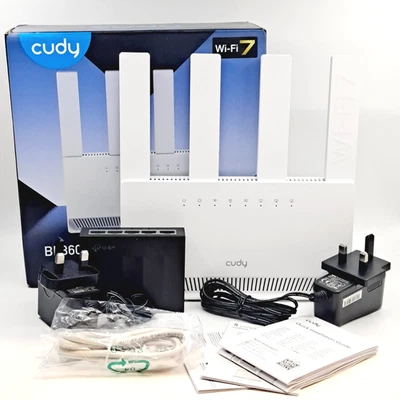 CUDY WIFI 7 ROUTER WR3600E BE3600 + TP-LINK LS1005G GIGABIT DESKTOP SWITCH - Image 1 of 4