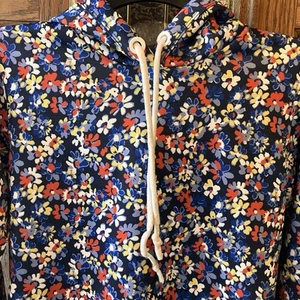 Rag & Bone dunkelblau Blumen Kordelzug Hoodie Größe XXS EUC Boho Cottagecore - Bild 1 von 7