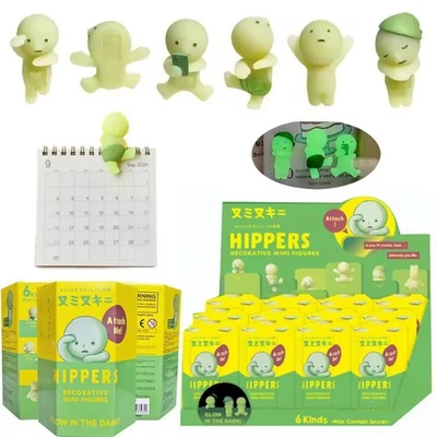 ALS SHOW Random Smiski Hippers Mini Figures Night Light Blind Box Green Man 1 Piece