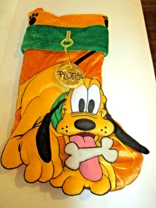 Disney Parks 18" Pluto 3D Weihnachten Urlaub Goldstrumpf + Hund Knochenrate Neu ohne Etikett - Bild 1 von 17