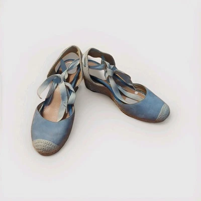 VIONIC Maris Aruba Espadrille Wedge Sandals Womens 10 Blue Ankle Strap - Image 1 of 4