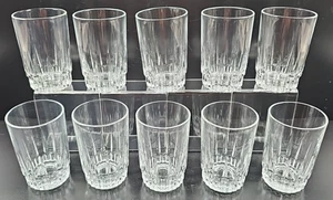 10 Arcoroc Lancer Juice Glasses Set Vintage Clear Cut Tumbler Cristal France Lot - Picture 1 of 24
