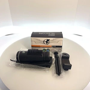 80x100 HD Black Monocular for Adults High Powered with Smartphone Adapter & Trip - Picture 1 of 24