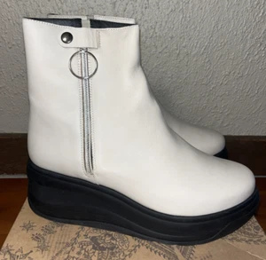 free people SCORPIO Plateau Stiefel Damen Taubengrau EU 41 Leder - Bild 1 von 6