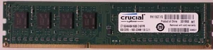 Barettte Mémoire RAM Crucial 8GB DDR3 - 1600 UDIMM 1.5V CL11 pour PC de bureau - Photo 1/2