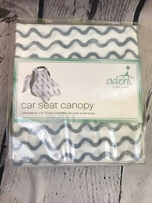 Toldo de asiento de coche Aden + Anais, “Making Waves”, muselina 100 % algodón, NUEVO Foto 1 de 3