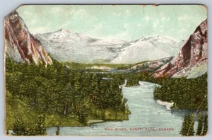 Bow River, Banff National Park Alberta Canada, Antique 1910 Nerlich Postcard - Picture 1 of 2