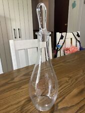 Home Essentials and Beyond Napa Crystal Glass Wine Decanter Etched Grapes 15" T