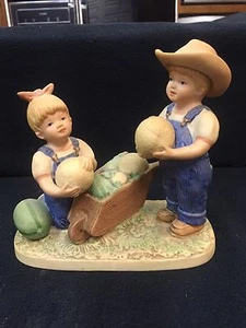 HOMCO-Denim Days THE MELON PATCH #1512 Danny & Debbie!!!Vintage Home Interior!! - Picture 1 of 9