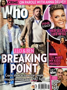 Who Magazine February 27 2023 Jennifer Lopez Ben Affleck Rihanna Lincoln Younes - Picture 1 of 17