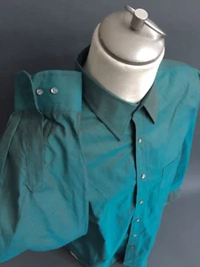 CALVIN KLEIN ALGODÓN PARA HOMBRE MANGA LARGA BOTÓN DELANTERO CAMISA VERDE 16 32-33 - Imagen 1 de 7