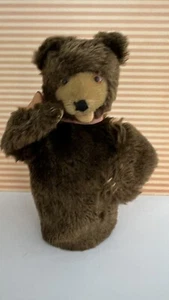 STEIFF Teddy Baby Bear Hand Puppet ~ 1950-60s Mohair German Vintage Baby Toy - Picture 1 of 9