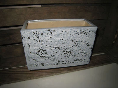 Kasten Blumen Kräuter Blumentopf Topf Vase Keramik grau schwarz 18,5 cm Höhe  - Bild 1 von 4