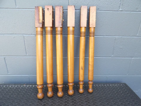 Vintage Antique 6 Pc. Cherry Maple Wood 29" Drop Leaf Table Legs Cover