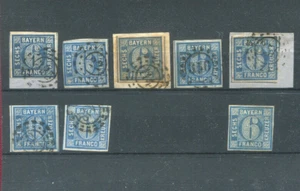 Lot Bayern - 7 x Nr. 10 o, 1 x Nr. 10  (*) -  KW 120,-- € ( 17659 ) - Picture 1 of 2