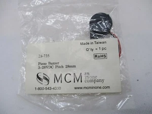 NEW MCM 28-735 PIEZO BUZZER 3-28VDC PITCH 28MM - Picture 1 of 2
