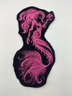 Hot Pink Embroidered Mermaid Patch  -7 1/4 x 3 1/2 inch or 4 x 2 inch -Any Color
