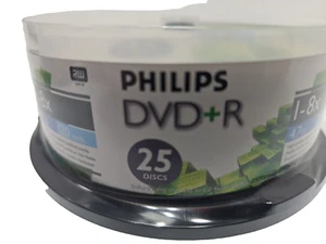 Philips DVD+R Spindle 25 Pack 8X 4.7GB 120 Min - Picture 1 of 6