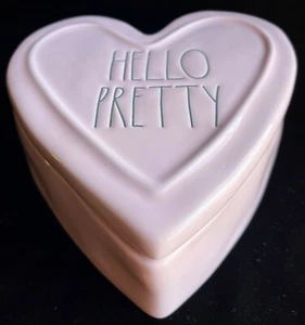 RAE DUNN "HELLO PRETTY" Heart-Shaped Pink Trinket Box BRAND NEW Valentine’s Day - Picture 1 of 2