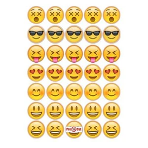 30 Emoji Cupcake Tortenaufleger Dekorationen Essbar Oblate Papier *Vorgeschnitten* - Bild 1 von 4