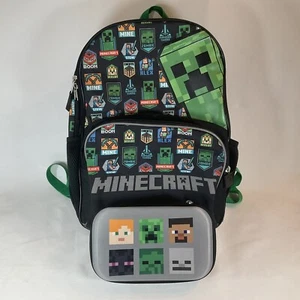 Minecraft Large 16" School Backpack with Pencil Case for Kids Boys - Picture 1 of 16