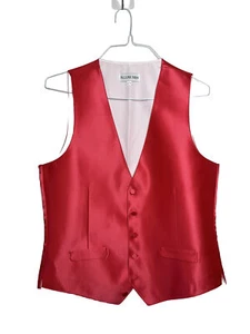MEN'S M WATERMELON FORMAL TUXEDO VEST, TIE, HANKIE &CUMMERBUND SET WEDDING, PROM - Picture 1 of 4
