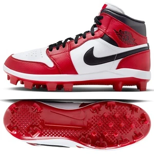 Nike Jordan Retro MCS Red/White/Black AV5354-611 Men's Baseball Cleats Sz 12.5 - Picture 1 of 9