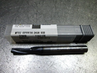 Iscar 5/16-24 & 3/8-24 Solid Carbide Thread Mill MTEC 0250C06 24UN 908 (LOC1735) - Image 1 of 3