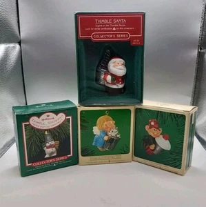 Vintage Lot of 4 Hallmark Thimble Ornament 1983,84,85, 88 6,7,8, 11 In Series - Picture 1 of 5