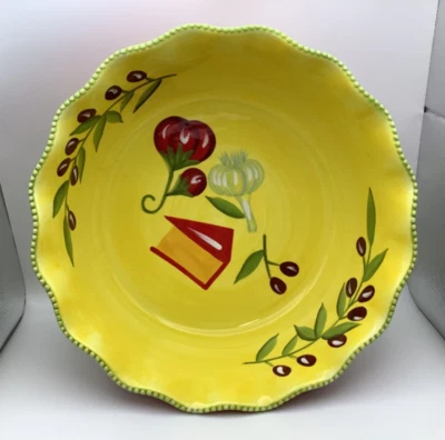 Temptations Cucina Ensalada Pasta Servir Cuenco Borde Festoneado 11" Repuesto Foto 1 de 4