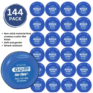 GUM Eez-Thru Dental Floss 4yd Shred-Resistant 144-Pack, Travel Size Bulk Floss - Picture 1 of 1