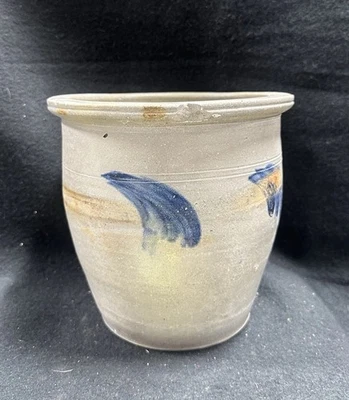 VTG Antique STONEWARE CROCK Pottery POT Container 1 Gallon Blue 19th Century - Image 1 of 4