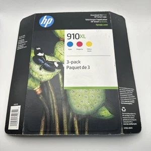 HP 910XL 3 Pack Cyan Magenta Yellow Color Ink Cartridges Exp. 6 / 2024 - Afbeelding 1 van 4